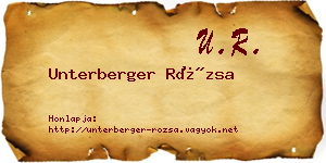 Unterberger Rózsa névjegykártya